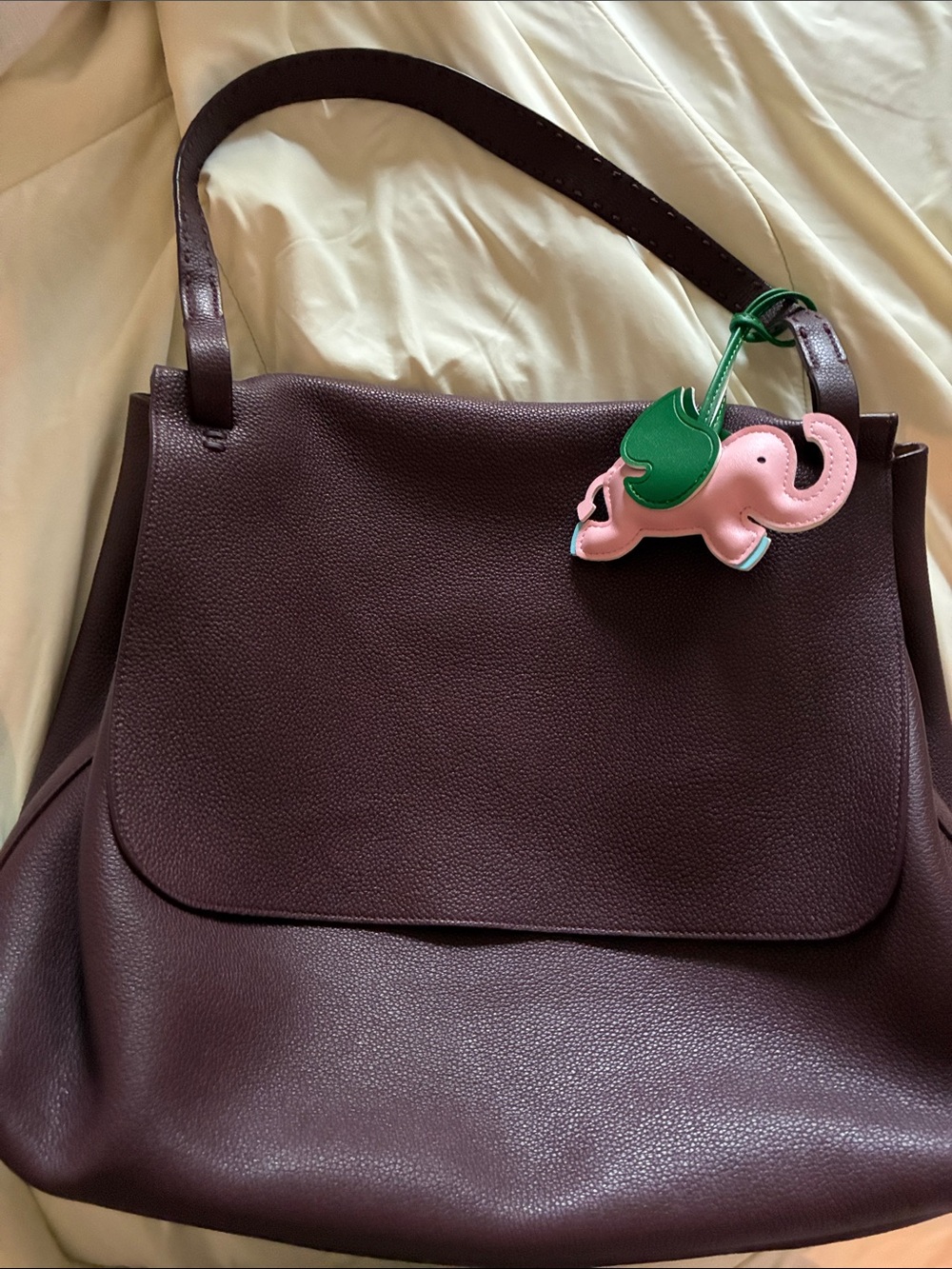 The Row Women's Shoulder Bag in Deep Burgundy top handle 14